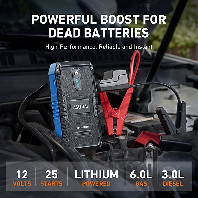 AstroAI 12V Jump Starter, 1500Amps Car Battery Charger up to 6.0L Gas/3.0L Diesel