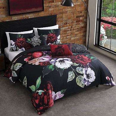 Bebejan Moody Painting 100% Cotton Sateen 5 Piece Reversible Comforter Set