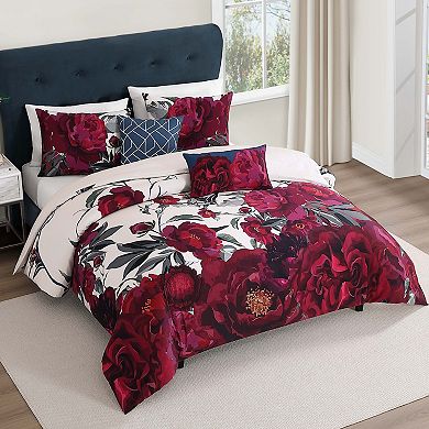 Bebejan Zinnia 100% Cotton Sateen 5 Piece Reversible Comforter Set