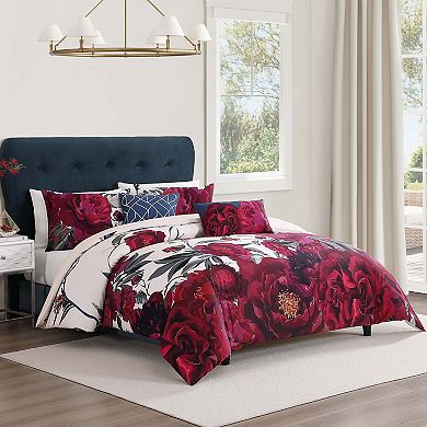 Bebejan Zinnia 100% Cotton Sateen 5 Piece Reversible Comforter Set