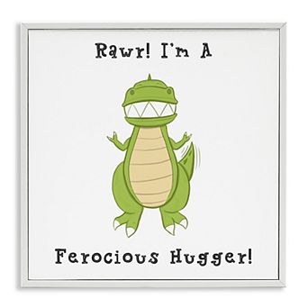 Stupell Home Decor Rawr Ferocious Hugger Smiling T-Rex Framed Wall Art