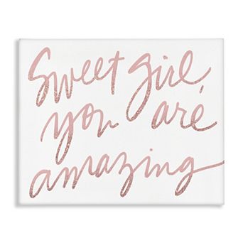 Stupell Home Decor Sweet Girl You Are Amazing Canvas Wall Art