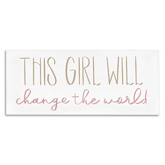 Stupell Home Decor "This Girl Will Change the World" Canvas Wall Art