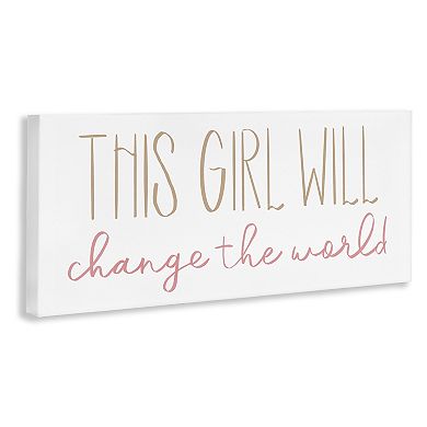 Stupell Home Decor "This Girl Will Change the World" Canvas Wall Art
