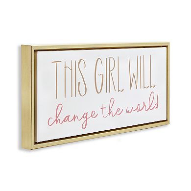 Stupell Home Decor This Girl Will Change the World Framed Canvas Wall Art