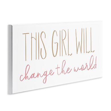 Stupell Home Decor "This Girl Will Change the World" Plaque Wall Art