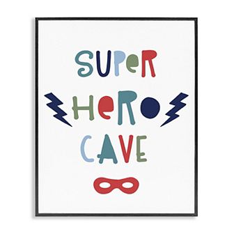 Stupell Home Decor Super Hero Cave Sign Framed Wall Art