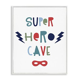 Stupell Home Decor Super Hero Cave Sign Framed Wall Art