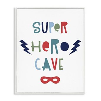 Stupell Home Decor Super Hero Cave Sign Framed Wall Art