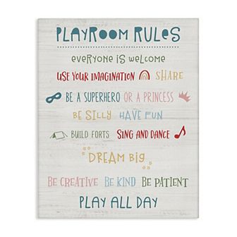 Stupell Home Decor Playroom Rules Canvas Wall Art