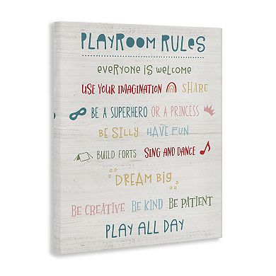 Stupell Home Decor Playroom Rules Canvas Wall Art