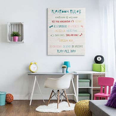Stupell Home Decor Playroom Rules Canvas Wall Art