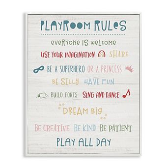Stupell Home Decor Playroom Rules Framed Wall Art