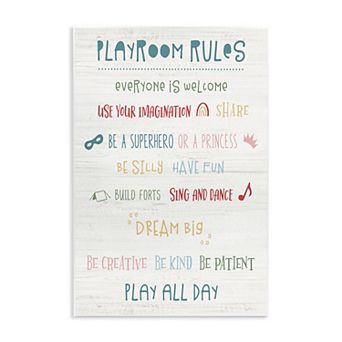 Stupell Home Decor Playroom Rules Plaque Wall Art