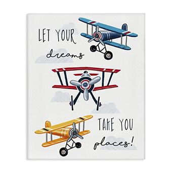 Stupell Home Decor Airplanes Let Your Dreams Take You Places Canvas Wall Art