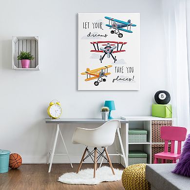 Stupell Home Decor Airplanes Let Your Dreams Take You Places Canvas Wall Art