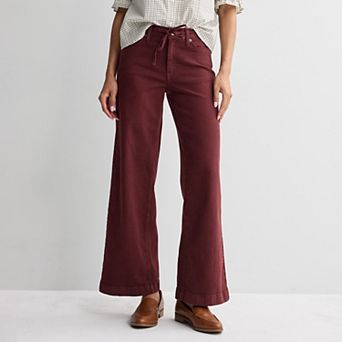 Women's Sonoma Goods For Life Relaxed Tie Waist Mid Rise Wide Leg Jean