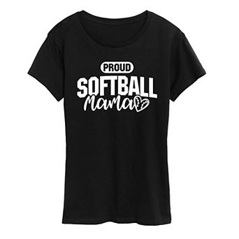 Women's Proud Softball Mama Graphic Tee