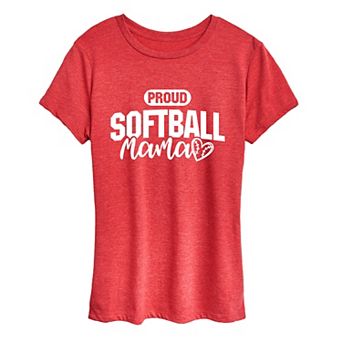 Women's Proud Softball Mama Graphic Tee
