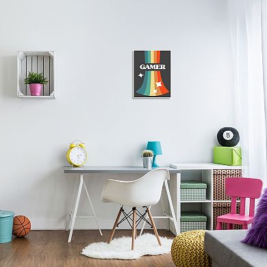 Stupell Home Decor Gamer Retro Rainbow Plaque Wall Art