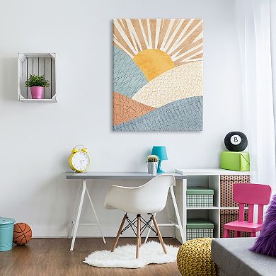 Stupell Home Decor Sunrise Rolling Hills Abstract Canvas Wall Art