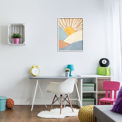 Stupell Home Decor Sunrise Rolling Hills Abstract Framed Giclee Wall Art