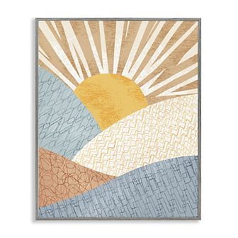 Stupell Home Decor Sunrise Rolling Hills Abstract Framed Giclee Wall Art