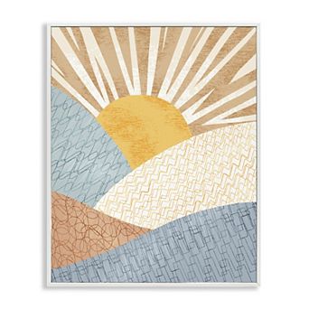 Stupell Home Decor Sunrise Rolling Hills Abstract Framed Giclee Wall Art