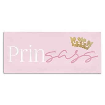 Stupell Home Decor Princess Sassy Girl Crown Canvas Wall Art