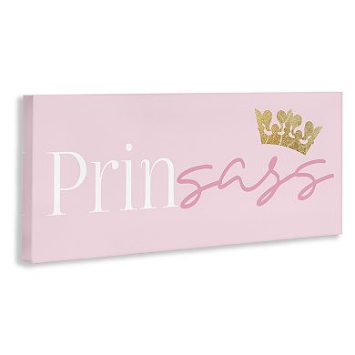 Stupell Home Decor Princess Sassy Girl Crown Canvas Wall Art