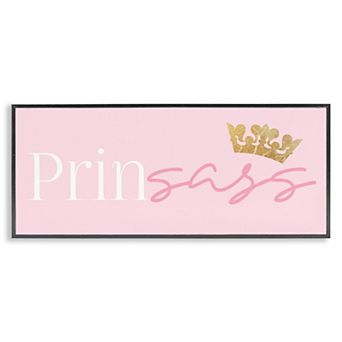 Stupell Home Decor Princess Sassy Girl Crown Framed Giclee Wall Art