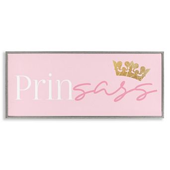 Stupell Home Decor Princess Sassy Girl Crown Framed Giclee Wall Art