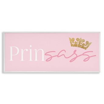 Stupell Home Decor Princess Sassy Girl Crown Framed Giclee Wall Art