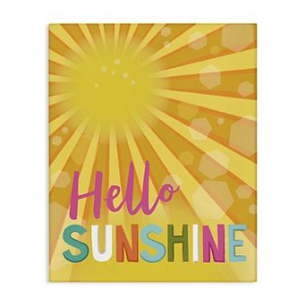 Stupell Home Decor Hello Sunshine Typography Canvas Wall Art