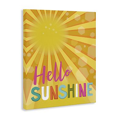 Stupell Home Decor Hello Sunshine Typography Canvas Wall Art
