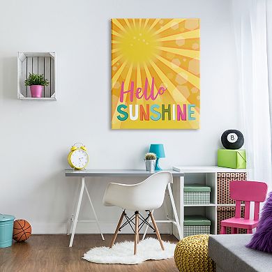 Stupell Home Decor Hello Sunshine Typography Canvas Wall Art