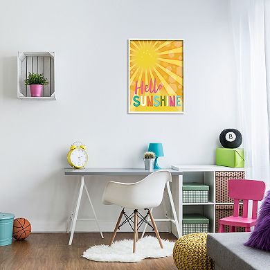 Stupell Home Decor Bold Hello Sunshine Typography Framed Wall Art