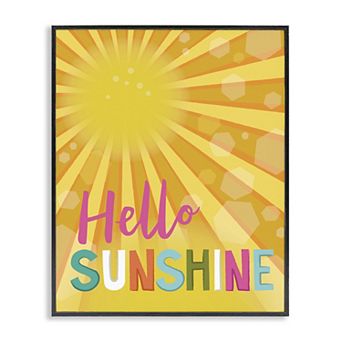 Stupell Home Decor Bold Hello Sunshine Typography Framed Wall Art