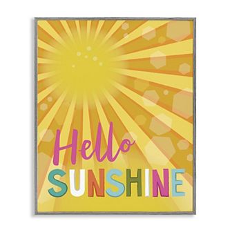 Stupell Home Decor Bold Hello Sunshine Typography Framed Wall Art