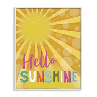 Stupell Home Decor Bold Hello Sunshine Typography Framed Wall Art