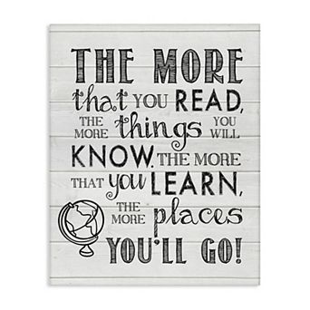 Stupell Home Decor The More You Read Quote Canvas Wall Art