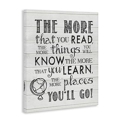 Stupell Home Decor The More You Read Quote Canvas Wall Art