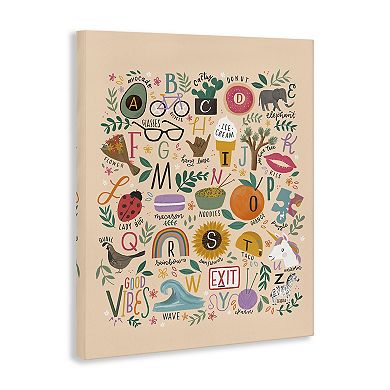 Stupell Home Decor Whimsical ABC Illustrations Canvas Wall Art
