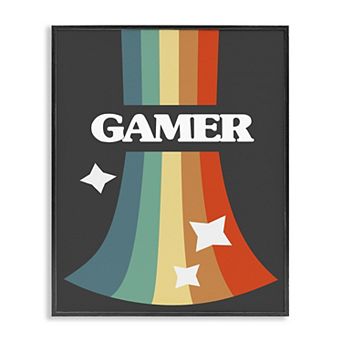 Stupell Home Decor Gamer Text Vintage Retro Video Game Framed Wall Art