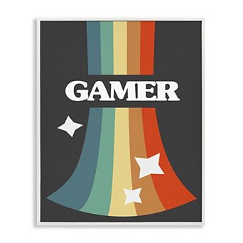 Stupell Home Decor Gamer Text Vintage Retro Video Game Framed Wall Art