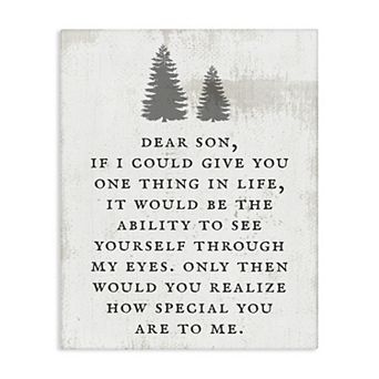 Stupell Home Decor Dear Son How Special You Are Rustic Forest Canvas Wall Art