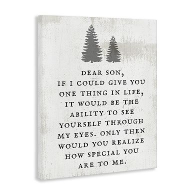 Stupell Home Decor Dear Son How Special You Are Rustic Forest Canvas Wall Art