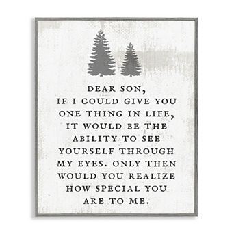 Stupell Home Decor Dear Son How Special You Are Rustic Forest Framed Giclee Wall Art