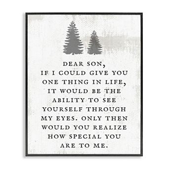 Stupell Home Decor Dear Son How Special You Are Rustic Forest Framed Giclee Wall Art