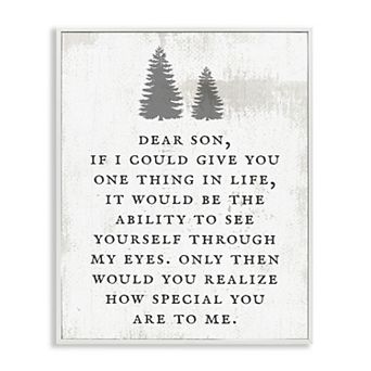 Stupell Home Decor Dear Son How Special You Are Rustic Forest Framed Giclee Wall Art